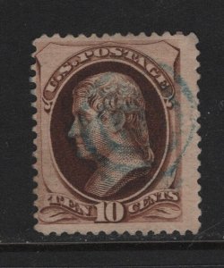 139 F-VF used neat blue fancy cancel with nice color cv $ 850 ! see pic !