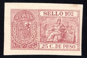 Puerto Rico, 1898, 25 C., Impresed Duty, Allegories, #76, MNHOG