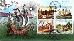 Scott 2623a 29 Cents Columbus Voyages K Bevil Hand Painted FDC 34 / 125