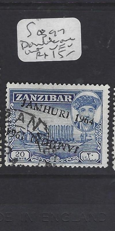 ZANZIBAR  (PP2909B) JAMHURI OVPT  20C  DOUBLE OVPT ONE INV   VFU