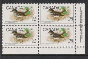 Canada Plate Block Birds 25