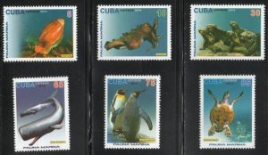 CUBA Sc# 5569-5574  MARINE LIFE  Cpl set of 6  2014  MNH mint