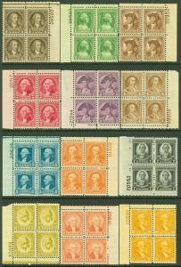 EDW1949SELL : USA 1932 Scott #704-15 P/Bs. Mint NH. All Very Fresh. Catalog $391