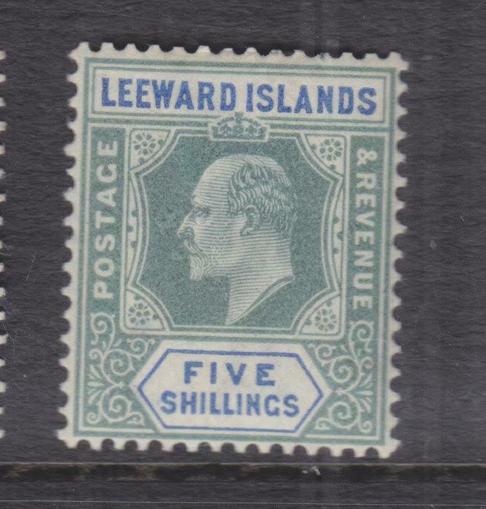 LEEWARD ISLANDS, 1902 KEVII CA 5s. Green & Blue, lhm.