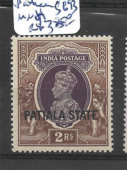 INDIA PATIALA (P0512B) KGVI 2R  SG 93   MNH