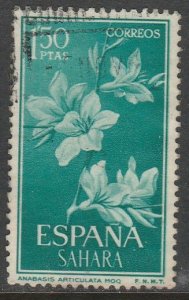 SPANISH SAHARA 122, FLOWERS. USED SINGLE. VF. (883)