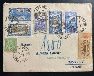 1931 Afareaitu Tahiti Registered Cover to Trieste Italy Sc# 4