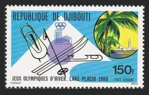 Djibouti C128,MNH.Michel 265. Olympics Lake Placid-1980.Skis,sleds.