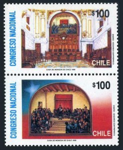 Chile 939-940a pair,MNH.Michel 1407-1408. National Congress,1990.