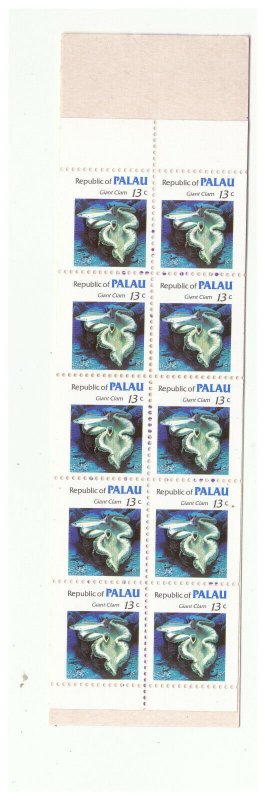 PALAU SC.13a GIANT CLAM BOOKLET PANE 10 MNH EV2