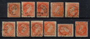 Canada #41 Used Small Queen B.C. Town Cancel Lot of 11