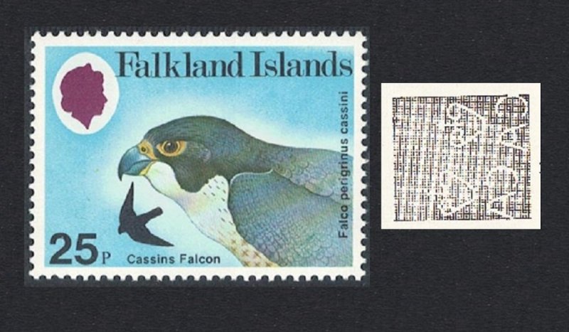 Falkland Is. Birds of Prey Falcon 25p WATERMARK 1980 MNH SG#387w