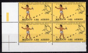 Mexico 1979 Sc#C611 CENTENARY MEXICO MEMBERSHIP UPU Block of 4 MNH