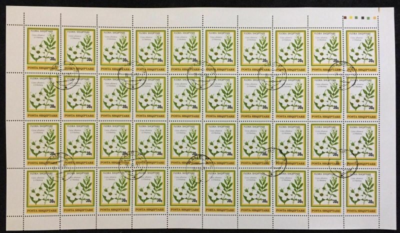 ALBANIA 1991 Flowers Plants Set in Sheets Used (120 Stamps)(AL 28