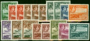 Antigua 1938-51 Extended Set of 18 SG93-109 Fine MNH & MM All Shades  CV £275+