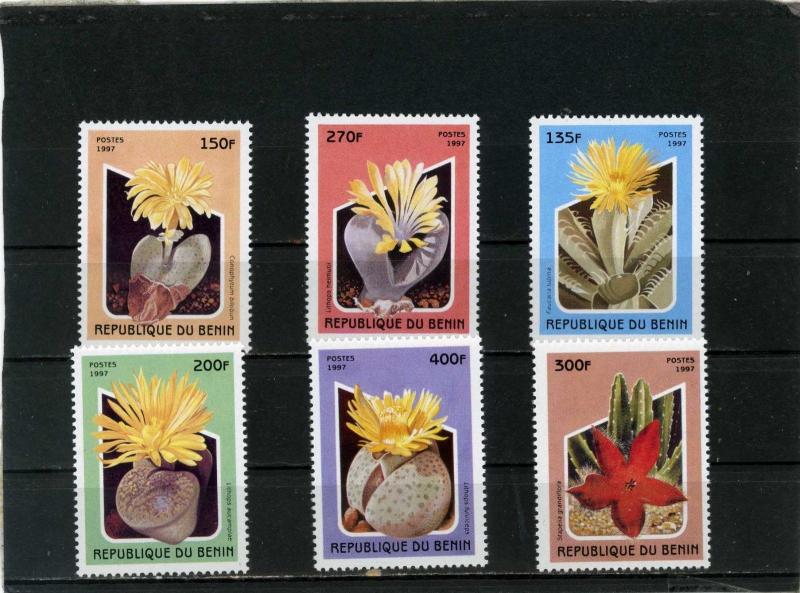 BENIN 1997 Sc#1001-1006 FLORA CACTUSES SET OF 6 STAMPS MNH  