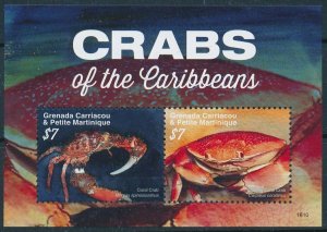 [109028] Gren. Carriacou & Petite Martinique 2016 Marine life crabs Sheet MNH