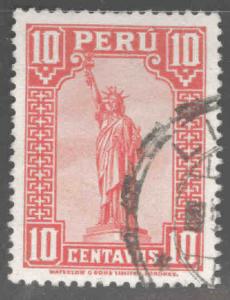 Peru  Scott 318 Used Statue of Liberty 1934 stamp