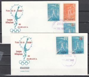 Panama, Scott cat. C266-C270. Caribbean Games issue on 2 First day covers.