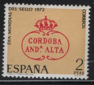 SPAIN, 1719, MNH, 1972 Pre stamp Cordoba postmark