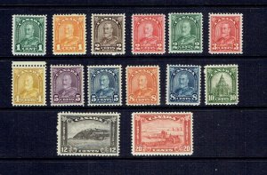 CANADA - 1930 KING GEORGE V  ARCH/LEAF SHORT SET - SCOTT 162 TO 175 - MNH