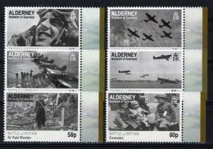 ZAYIX Alderney 369-374 MNH Battle of Britain Military War Aviation 101623SM57