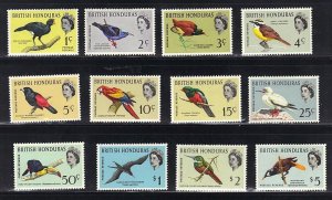BRITISH HONDURAS 1962 BIRDS SET COMPLETE MINT TO $5.00 S.G. 20-212 LIGHT HINGED