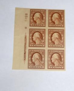 #346 4 cent Washington imperf plate block