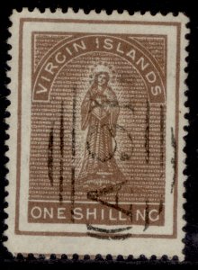 BRITISH VIRGIN ISLANDS QV SG41, 1s brown to deep brown, FINE USED. Cat £70.