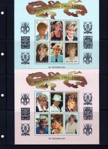 Burkina Faso 1998 Sc# 1091-3 Diana Princess 3 Sheetlets  (18)  MNH