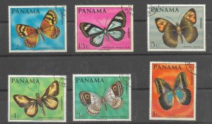 PANAMA 1968  BUTTERFLIES SET OF 6 VALUES USED CONDITION MI 1056/61