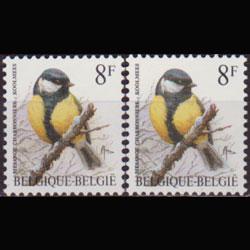 BELGIUM 1992 - Scott# 1443 BIrds Diff.Papers 8f NH