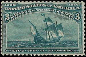 U.S. Scott# 232 1893 3c dp blsh grn  Columbus Flagship Mint-NH F-VF