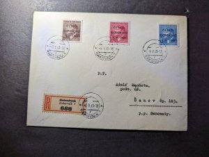 1945 Registered Germany Bohemia Moravia Cover Rakovnik to Sanov