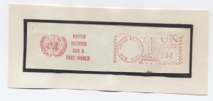 1950s 2 cent United Nations meter tape free world ]y7238]