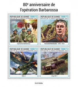 GUINEA - 2021 - Operation Barbarossa - Perf 4v Sheet -Mint Never Hinged
