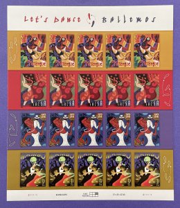 Scott 3939-3942 LET’S DANCE - BAILEMOS Pane of 20 US 37¢ Stamps MNH 2005