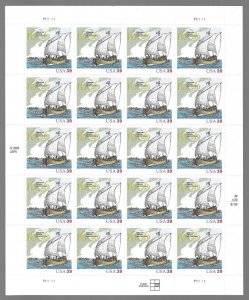 US 4073 - Pane of 20 - 39¢ stamps. Champlain.  FREE SHIPPING!!