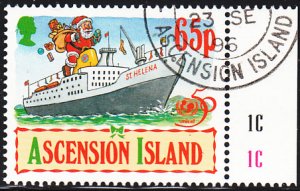 Ascension 1996 used Sc #664 65p Santa on RMS St Helena Christmas