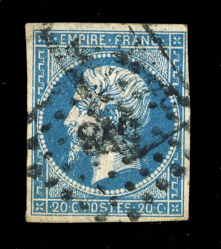 FRANCE - N°14A 20c EMPIRE ND Type 1 OBLITÉRÉ (03a) - APRES LE DEPART & pc578