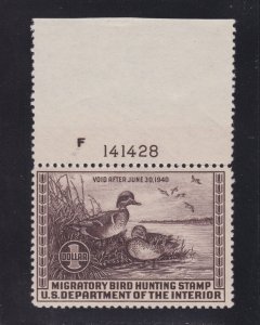 US RW6 $1 Duck Hunting Mint Plt #F141428 VF-XF OG NH SCV $225