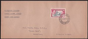 PITCAIRN  1940 GVI 1½d on FDC addressed to H E Maude on Pitcairn...........a4372