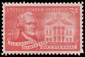 # 1086 MINT NEVER HINGED ALEXANDER HAMILTON     VF+