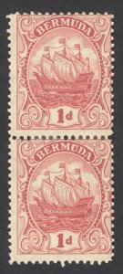 Bermuda Sc# 42 Used pair 1910-1924 1p Caravel