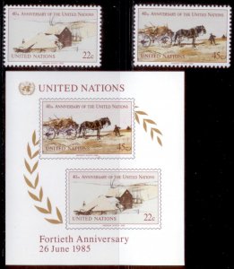 United Nations 1985 SC# 447-9 S/S MNH-OG E124