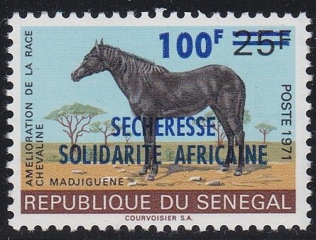 Senegal # 392, Horse Stamp Surcharged, NH, 1/2 Cat.