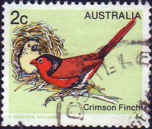 Australia 1979 Sc#714, SG#670 2c Crimson Finch USED.