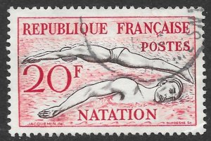 France Scott 700 Used 20f Swimming issue of 1953