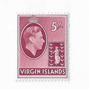 Virgin islands Sc #85a  5sh on chalky paper NH VF