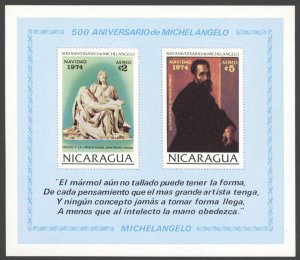 1974 Nicaragua C862a Michelangelo Art MNH